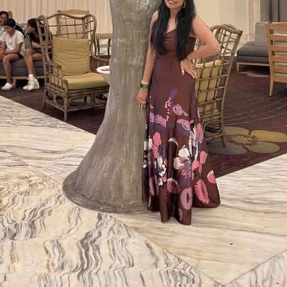 New Satin Floral Twist Front Maxi Dress - Picture 14 of 17